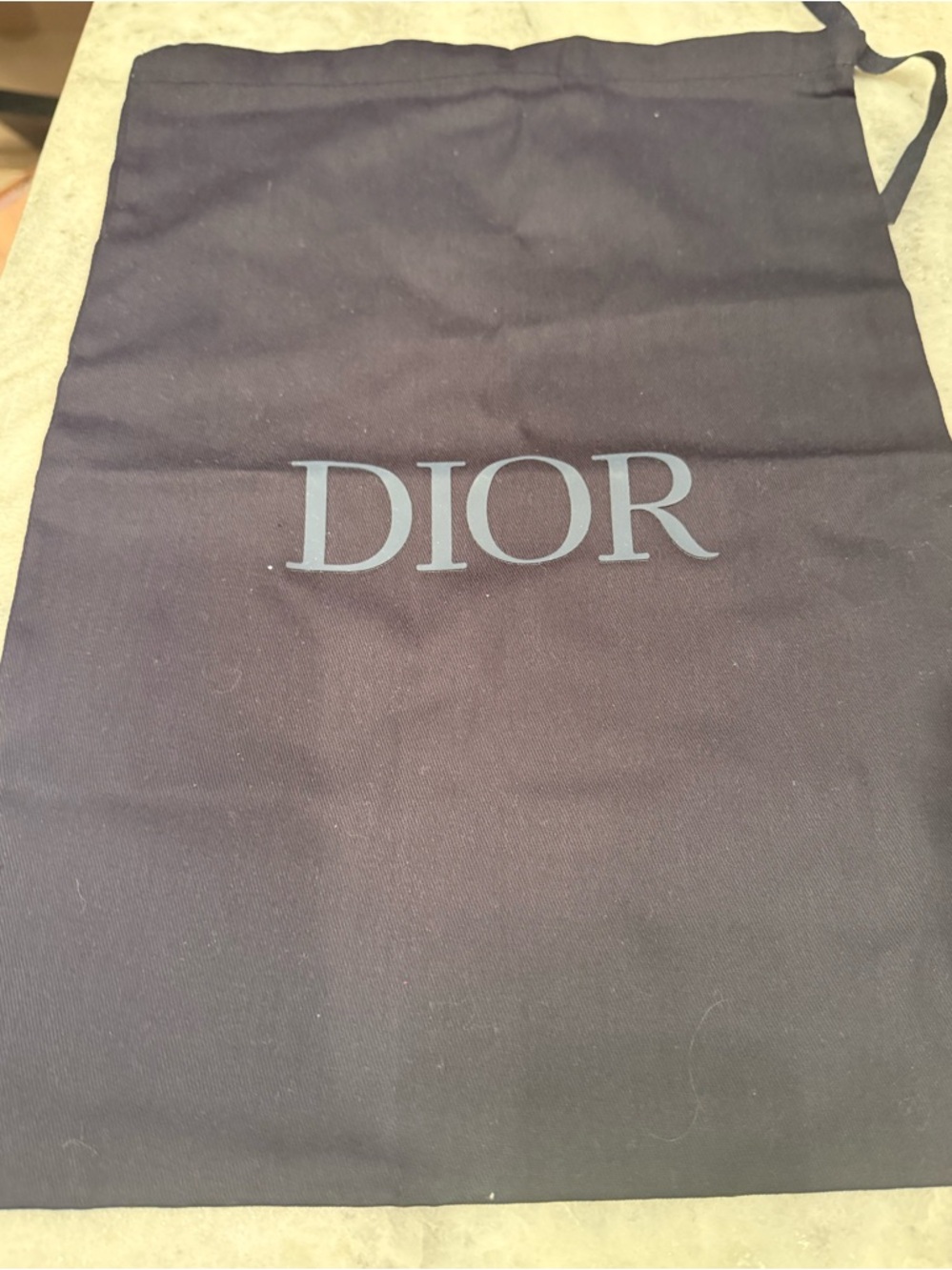 Big Dior Black Logo Drawstring Dust Bag